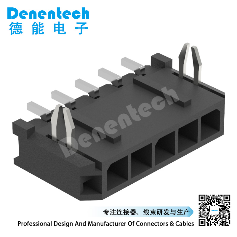 Denentech single row right angle SMT 3.00mm smd wafer Wire to-Board connector with peg